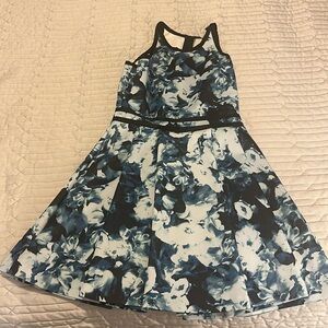 Parker blue floral dress.
